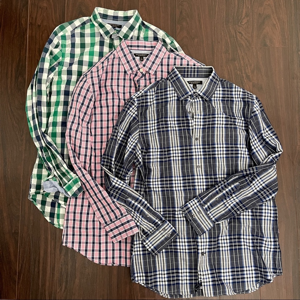 Mens Banana Republic Non Iron Button Down Shirts Set of 3